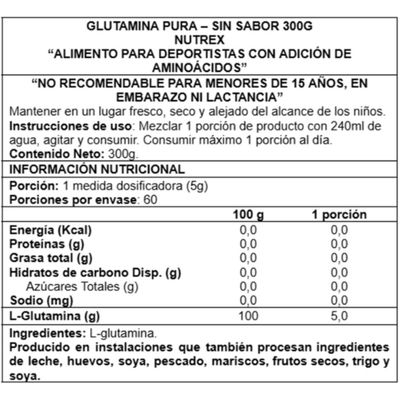 Imagen 2 del producto Glutamina Drive 300 grs – Nutrex