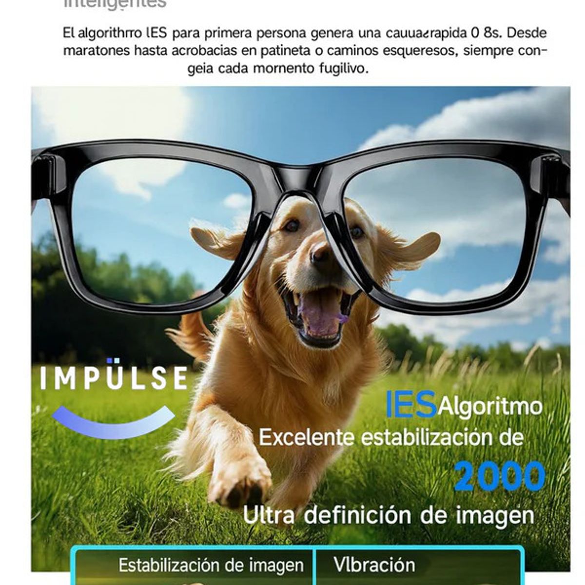 GENERICO - Lentes Gafas Inteligentes Ai Cámara 2k Traductor idiomas Wifi Audio HI FI