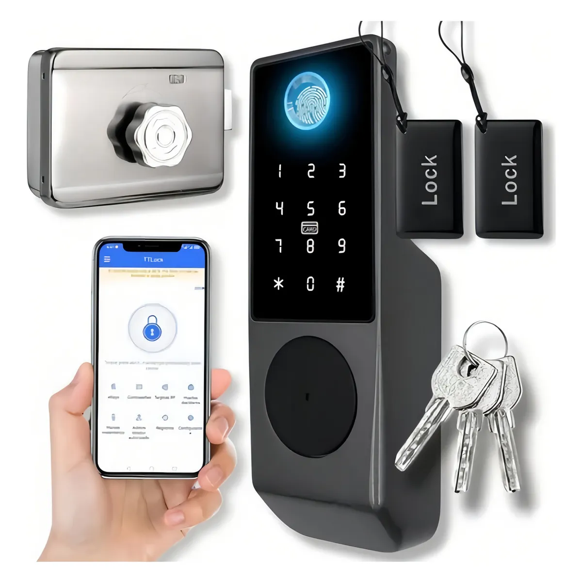 ANYHOGAR - Cerradura Inteligente Digital Inteligente App Wifi Vida