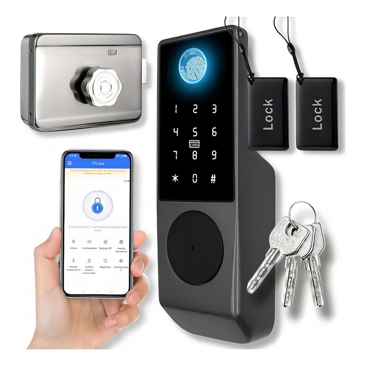 ANYHOGAR - Cerradura Inteligente Digital Inteligente App Wifi Vida