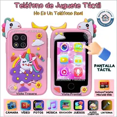 GENERICO - Teléfono de Juguete Táctil con Cámara para Niños Recargable