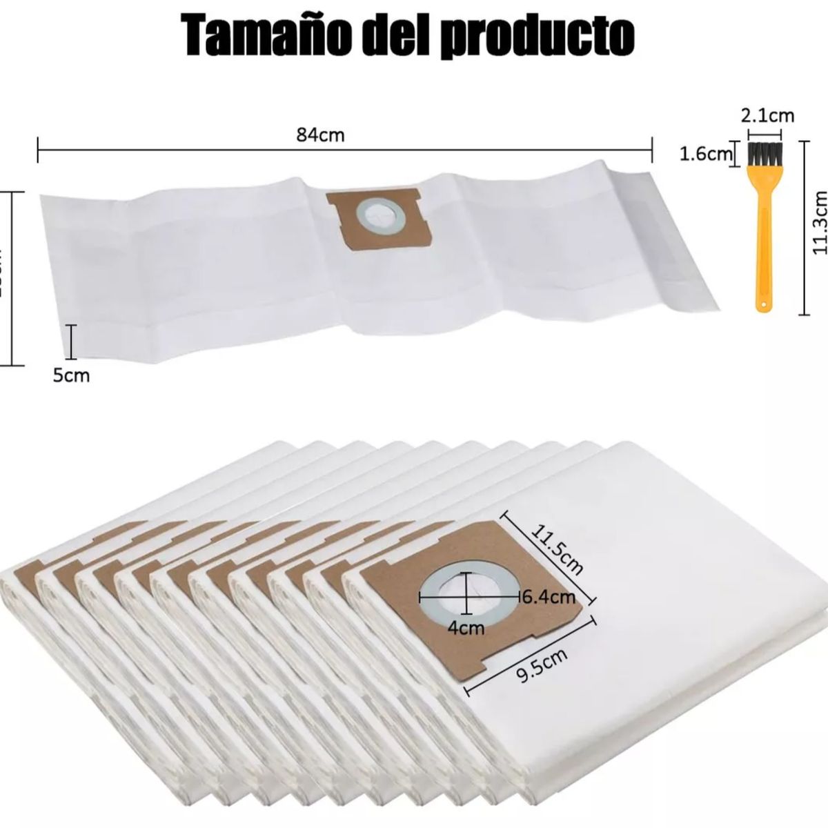 KINDA NICE - 10 Bolsas De Papel Para Aspiradoras (con Cepillos)