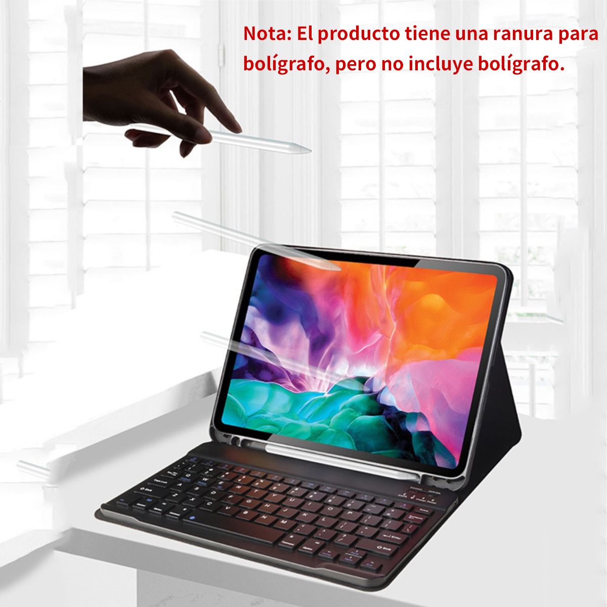 GENERICO - Funda Con Teclado En Español Impermeable y Antigolpes Para iPad 7-9 Generación