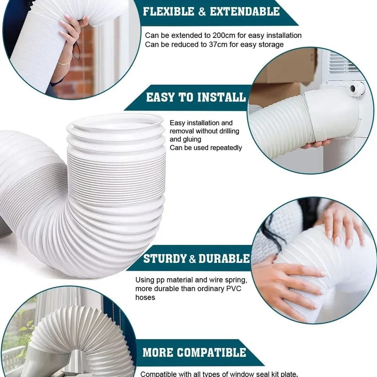 KUANGYE - Manguera De Escape Para Aire Acondicionado Diámetro 15 Cm
