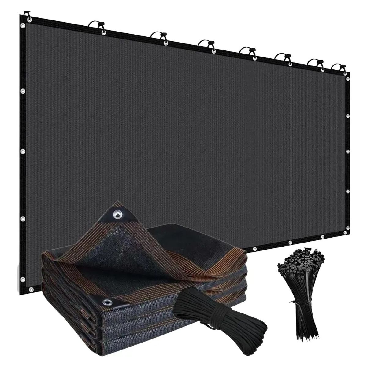 KUANGYE - 2x5m Lona Malla Patio Terraza Jardin Sombra 90% + Cuerda 10m