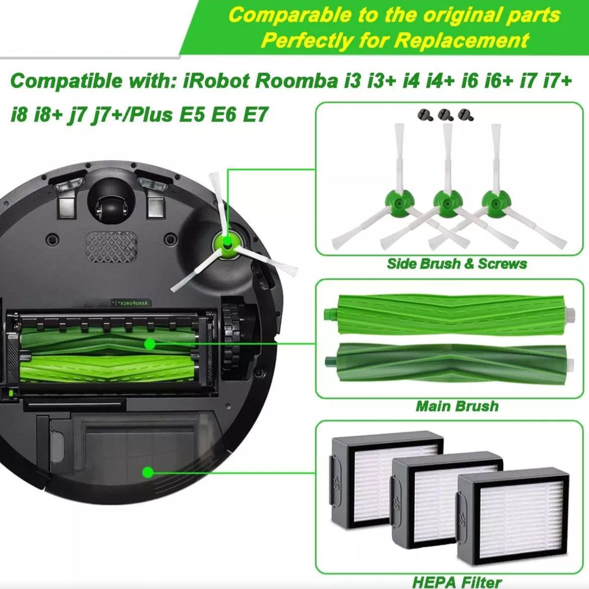 KINDA NICE - Set Repuestos Accesorios De Barredoras Apto Para Irobot