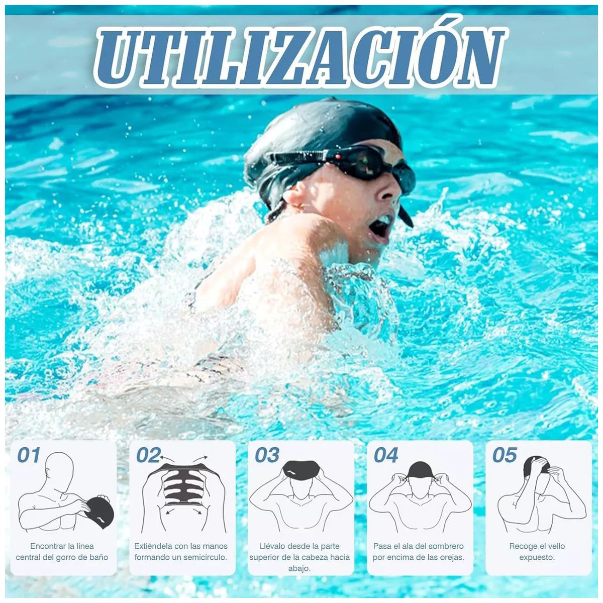 KUANGYE - Pack 12 Gorro Natación Unisex Piscina Baño Impermeable