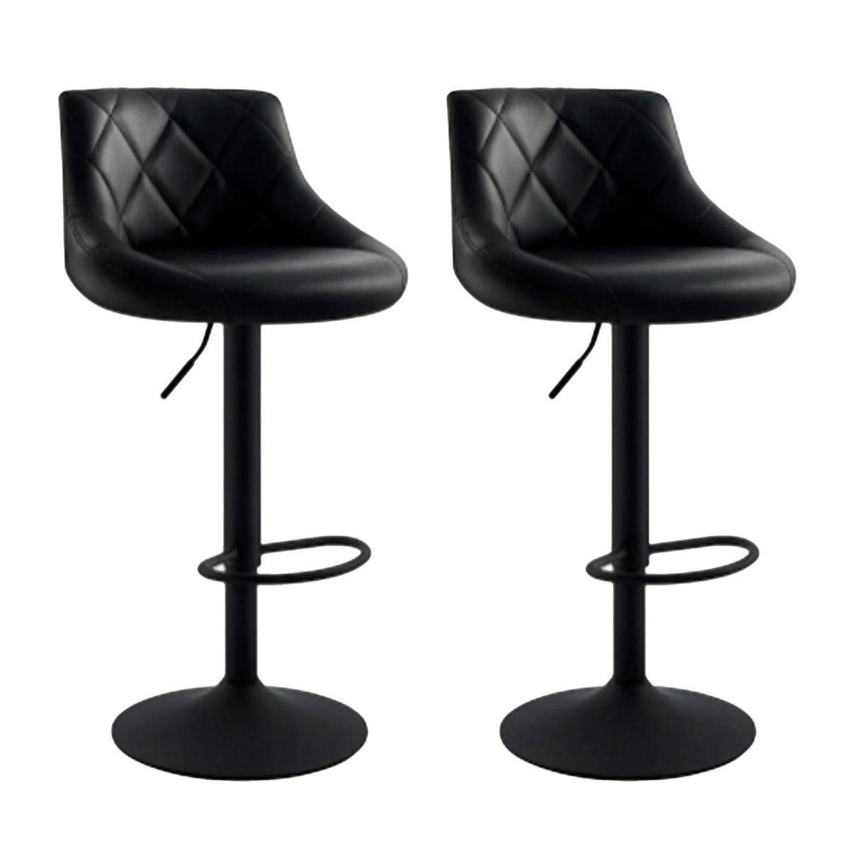 GLOBAL LATIN GROUP - Pack 2 Piso Bar taburete Base Negra Giratorio y Ajustable