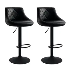 GLOBAL LATIN GROUP - Pack 2 Piso Bar taburete Base Negra Giratorio y Ajustable