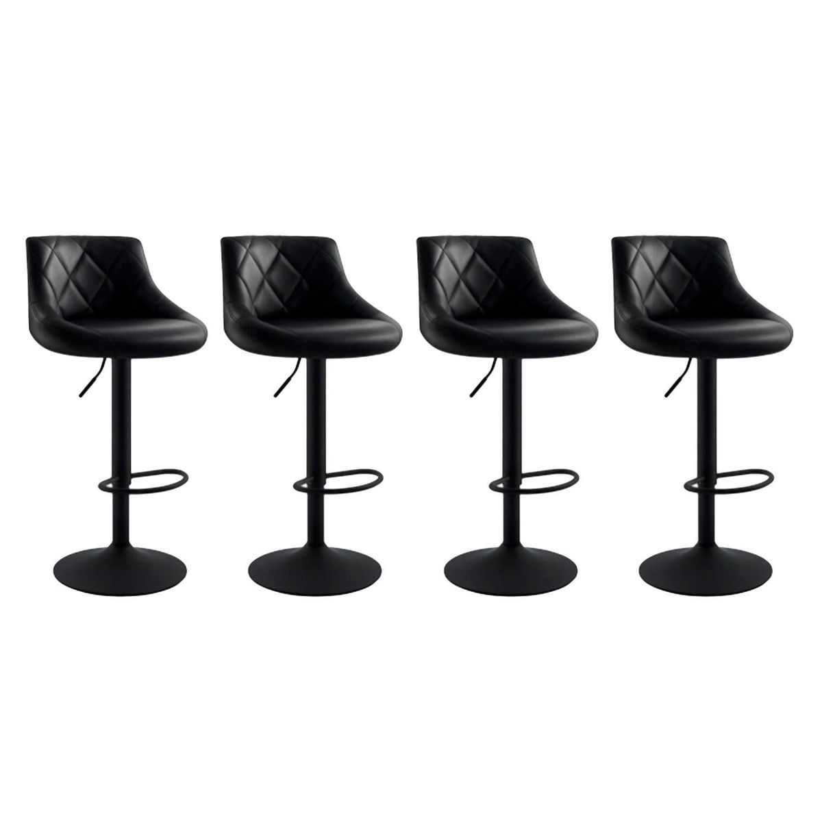 GLOBAL LATIN GROUP - Pack 4 Piso Bar taburete Base Negra Giratorio y Ajustable