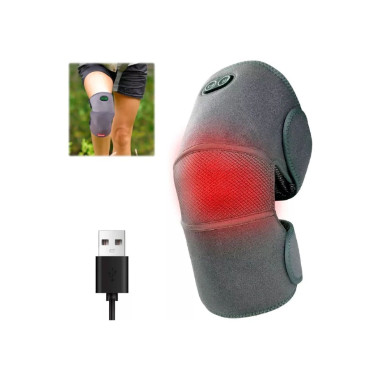 GENERICO - Masajeador De Rodilla Usb Alivia Dolores 3 Niveles Artritis