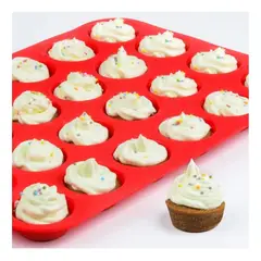 PASTELERIUSCL - X2 Moldes Silicona Repostería Molde Silicona Mini Cupcakes Molde Silicona Mini 24 Magdalena Molde