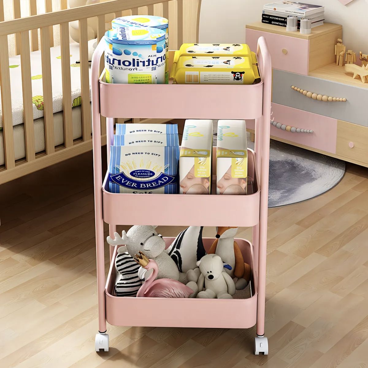 OKAY - Organizador De Gabinetes De Cocina Mp 3 Niveles X1 Rosa De 75cm X 40cm X 32cm Soporta Hasta 20kg