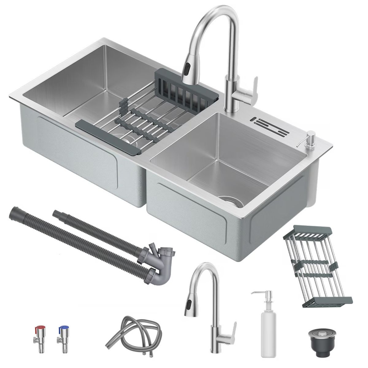 YOMYM - Promoción Lavaplatos 80x45cm plata Multifuncional Traje