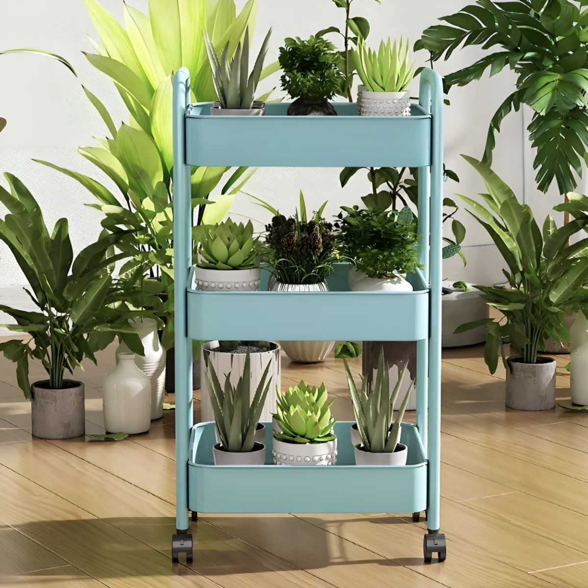 OKAY - Organizador De Gabinetes De Cocina Mp 3 Niveles X1 Turquesa De 75cm X 40cm X 32cm Soporta Hasta 20kg
