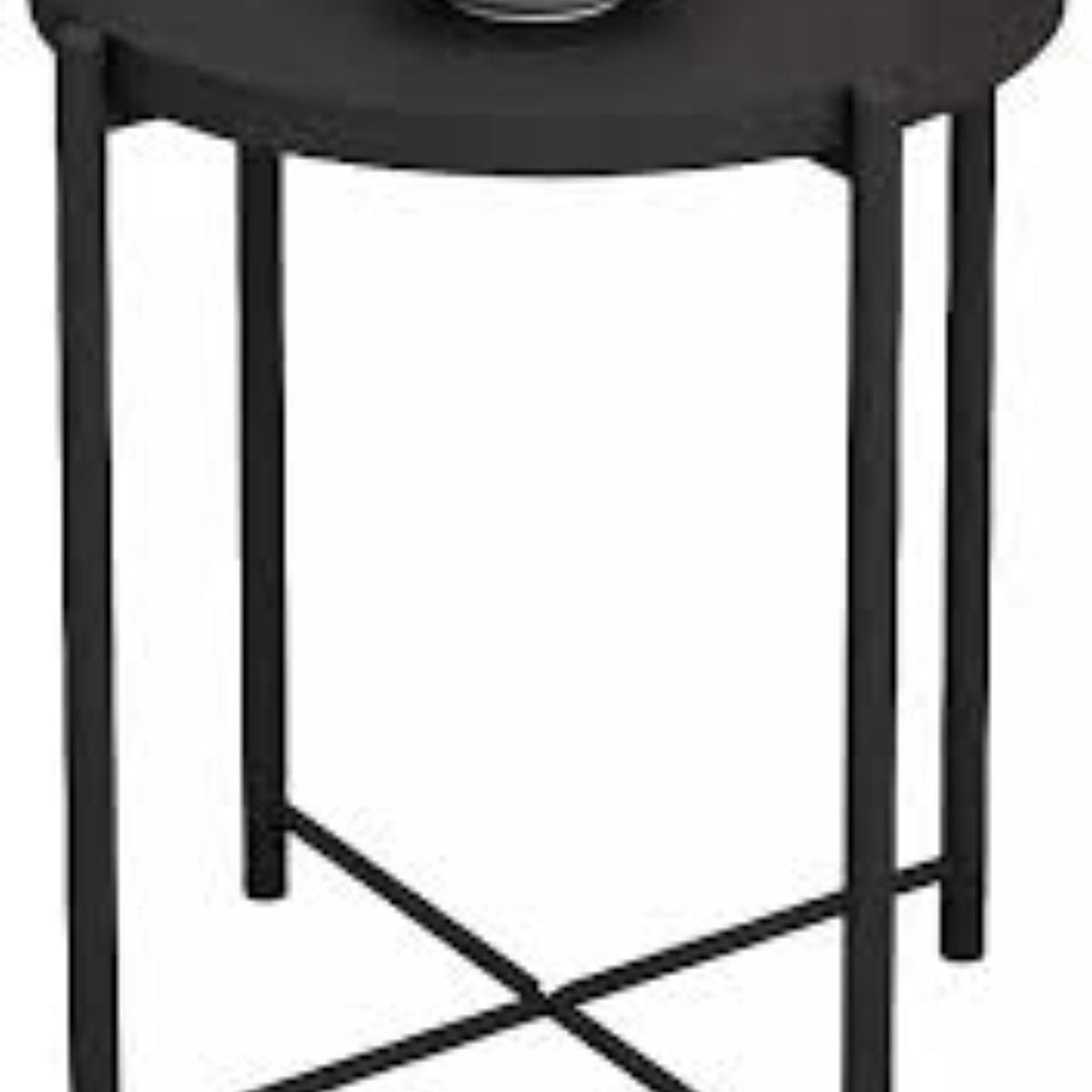 OKAY - Mesa Lateral Auxiliar Metal Blanco 42x52cm