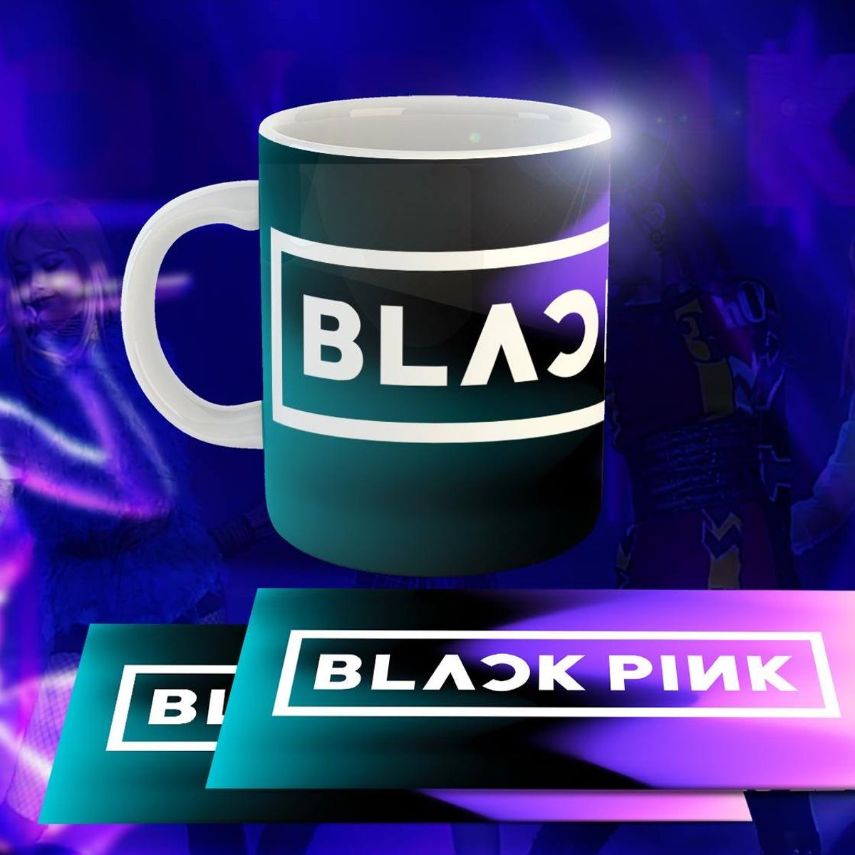 GENERICO - Taza Ceramica 11oz K-Pop Insp Blackpink Logo Verde
