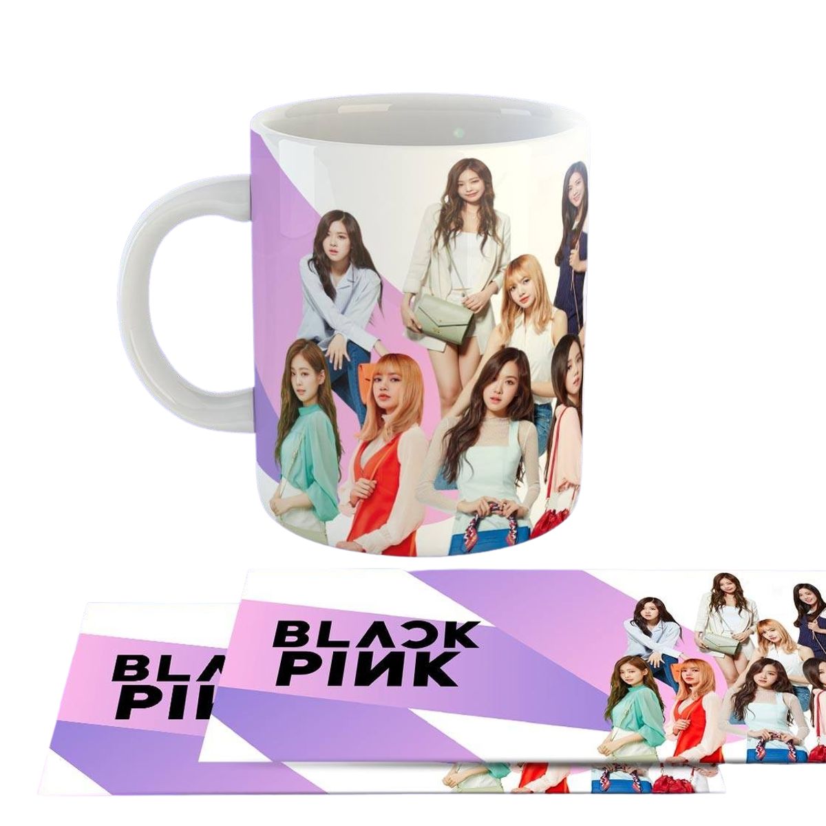 GENERICO - Taza Ceramica 11oz K-Pop Insp Blackpink Collage Lila