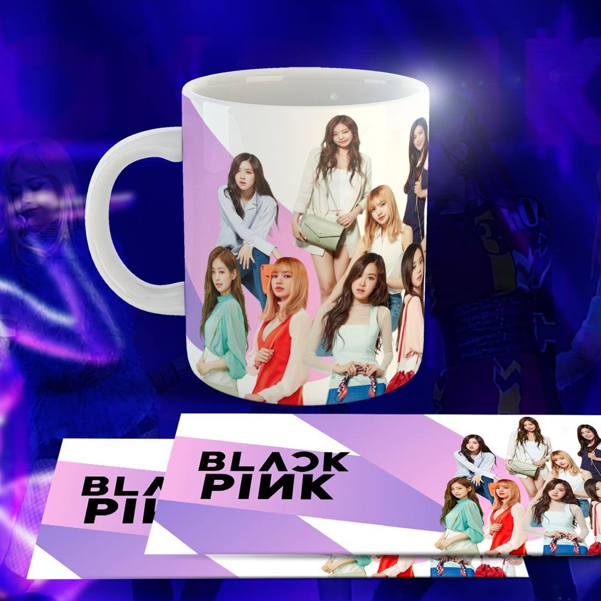 GENERICO - Taza Ceramica 11oz K-Pop Insp Blackpink Collage Lila