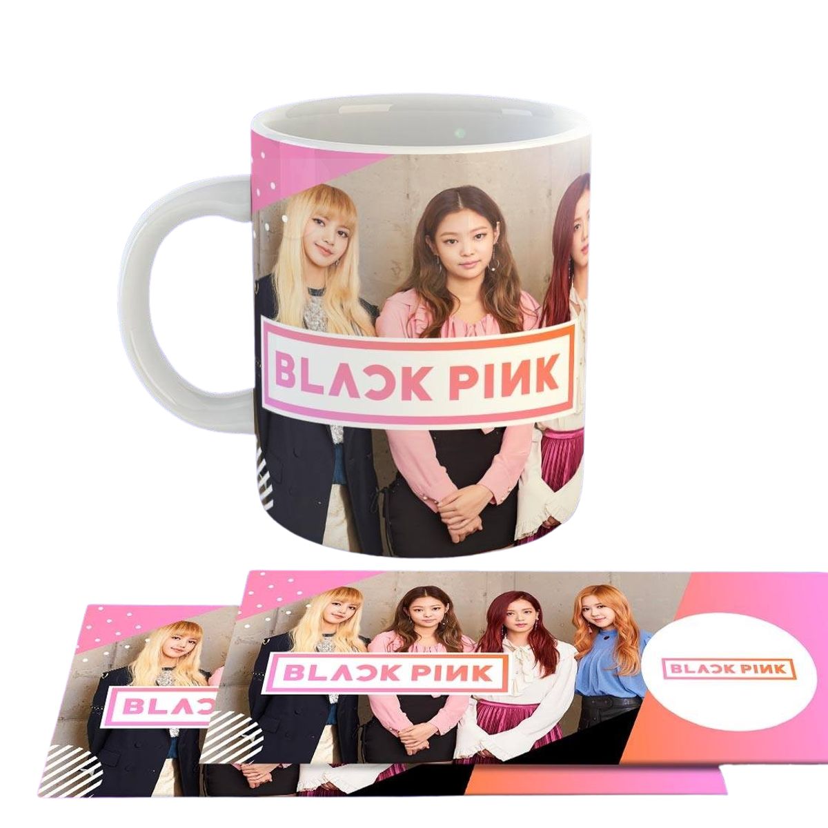 GENERICO - Taza Ceramica 11oz K-Pop Insp Blackpink Logo Pastel