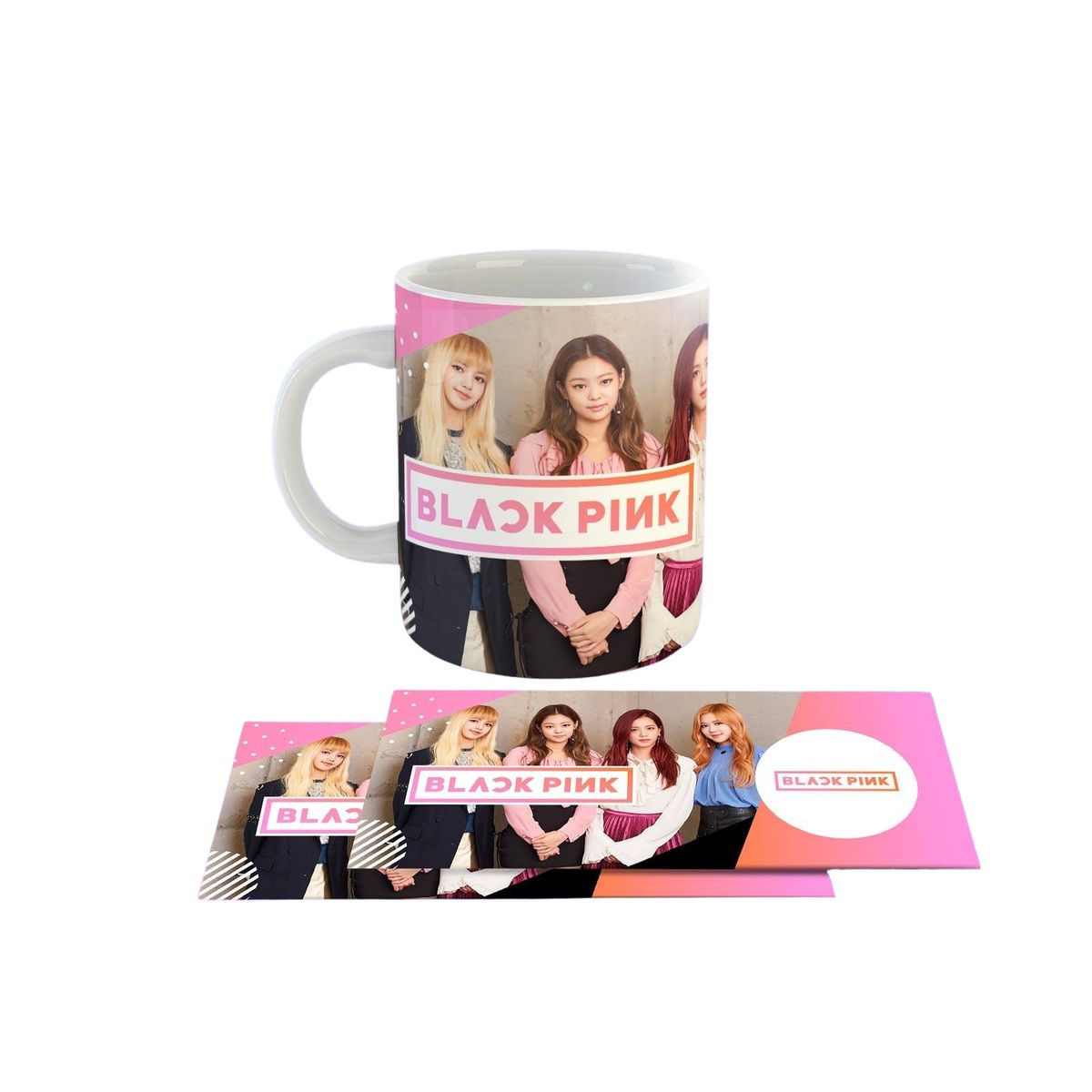 GENERICO - Taza Ceramica 11oz K-Pop Insp Blackpink Logo Pastel