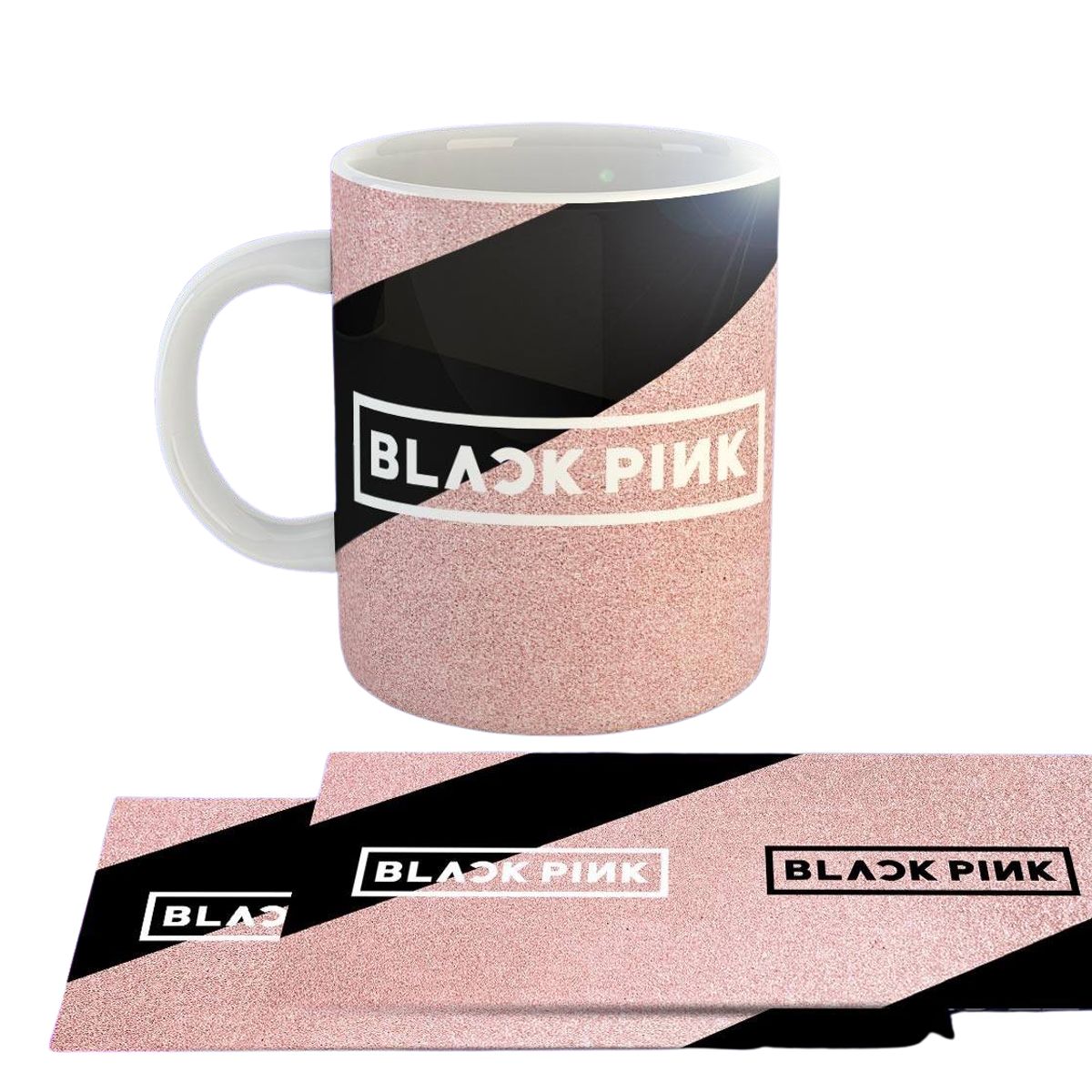 GENERICO - Taza Ceramica 11oz K-Pop Insp Blackpink Glitter Rose