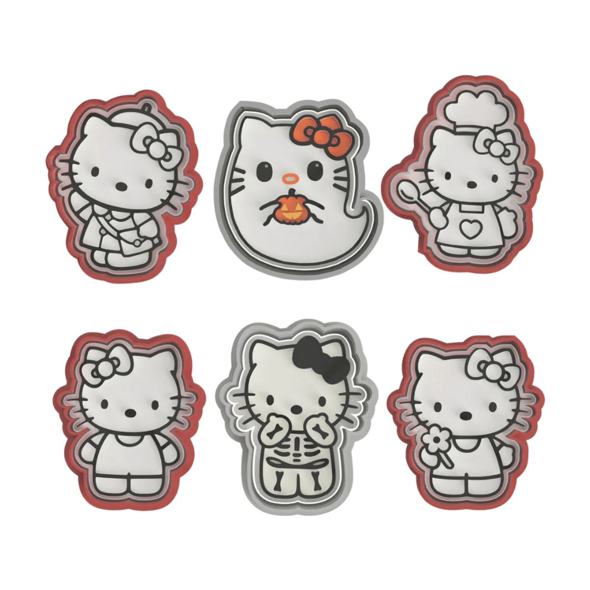 GENERICO - Set 6 Cortadores De Galletas Hello K-itty 6