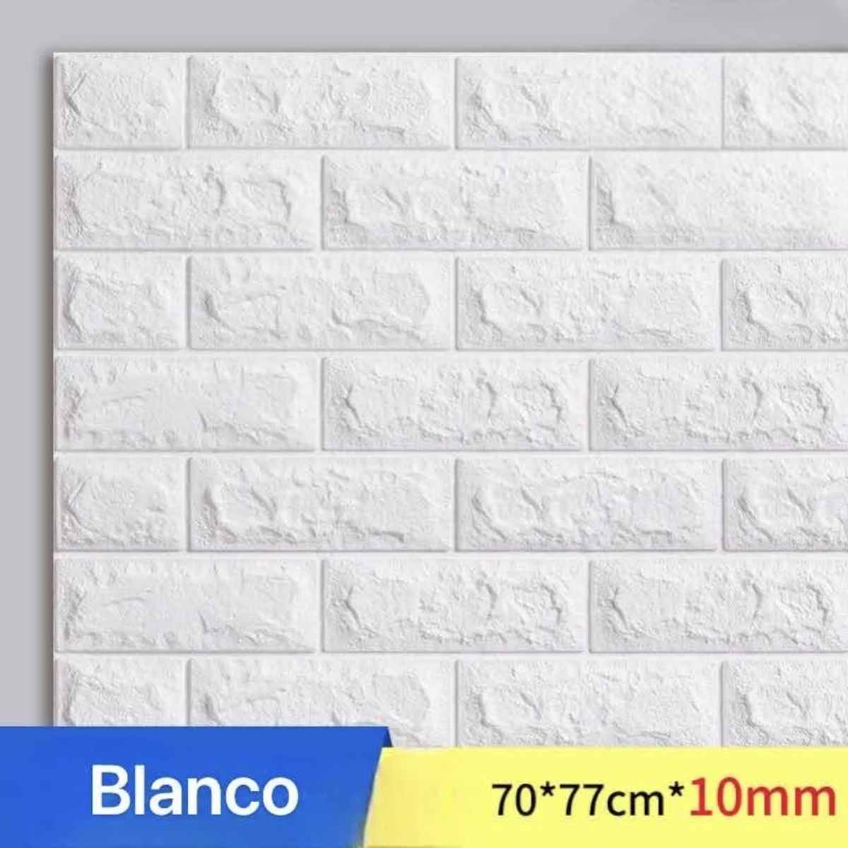 OKAY - Pack 10 Lamina Papel Mural Autoadhesivo 3d Ladrillo 70x77