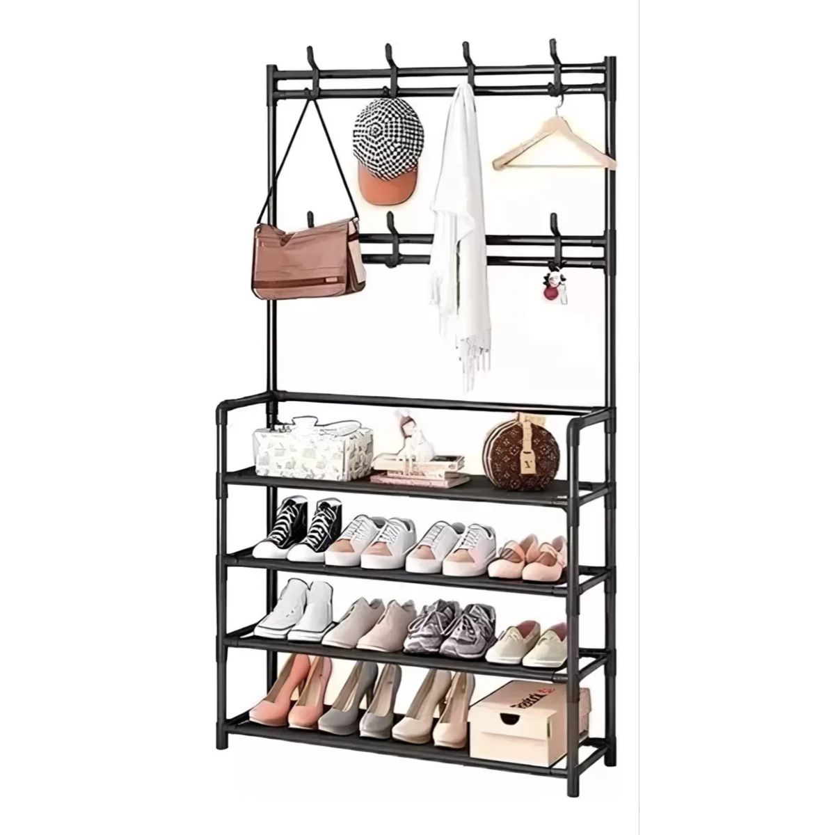 OKAY - Organizador Multifuncional Colgador Zapatero Negro