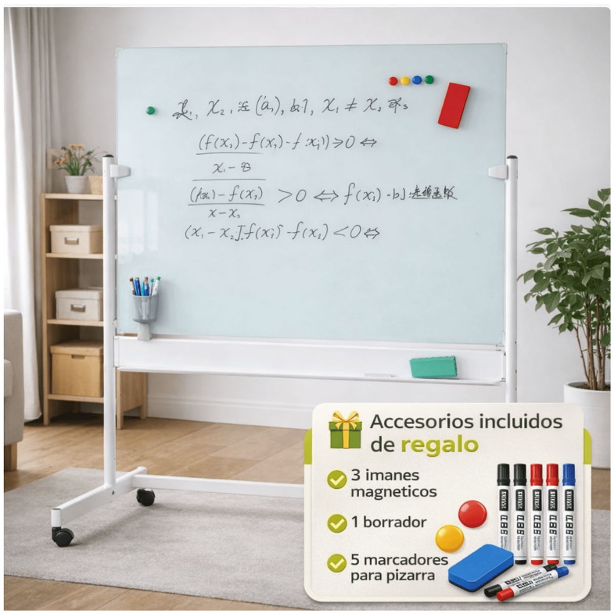 HOMER OUTDOOR - Pizarra cristal Rotativa Blanca 90x120 Homer Outdoor