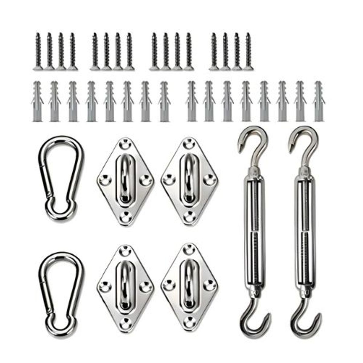 GENERICO - Kit De Anclaje Para Toldo Vela Jardin Hogar