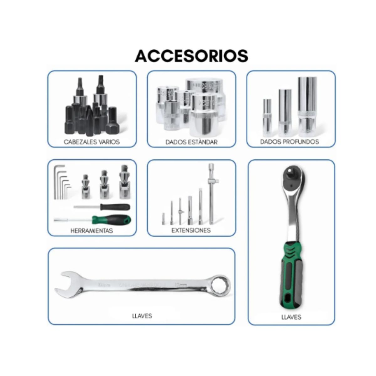 GENERICO - Caja De Herramientas Dados Y Llaves 216 Piezas Kit Completo
