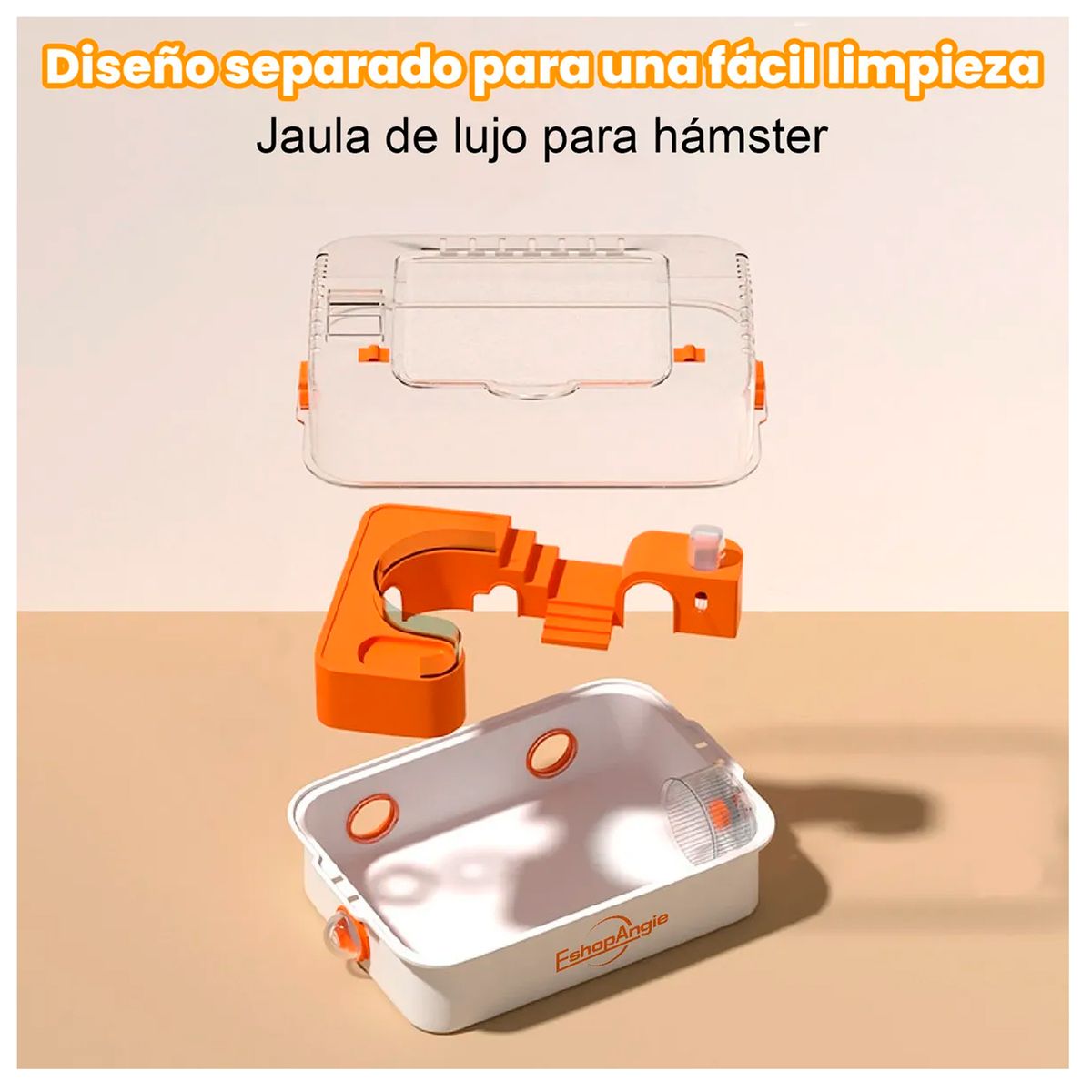 ESHOPANGIE - Jaula Premium De Acrílico Para Hámster Cuy Erizo Mascotas