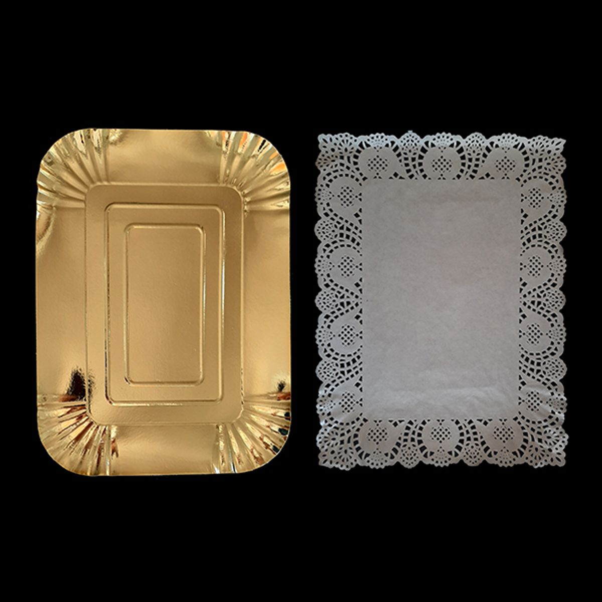 GENERICO - BANDEJA RECTANGULAR BLONDA 29X39 CM DORADO X1 UNI