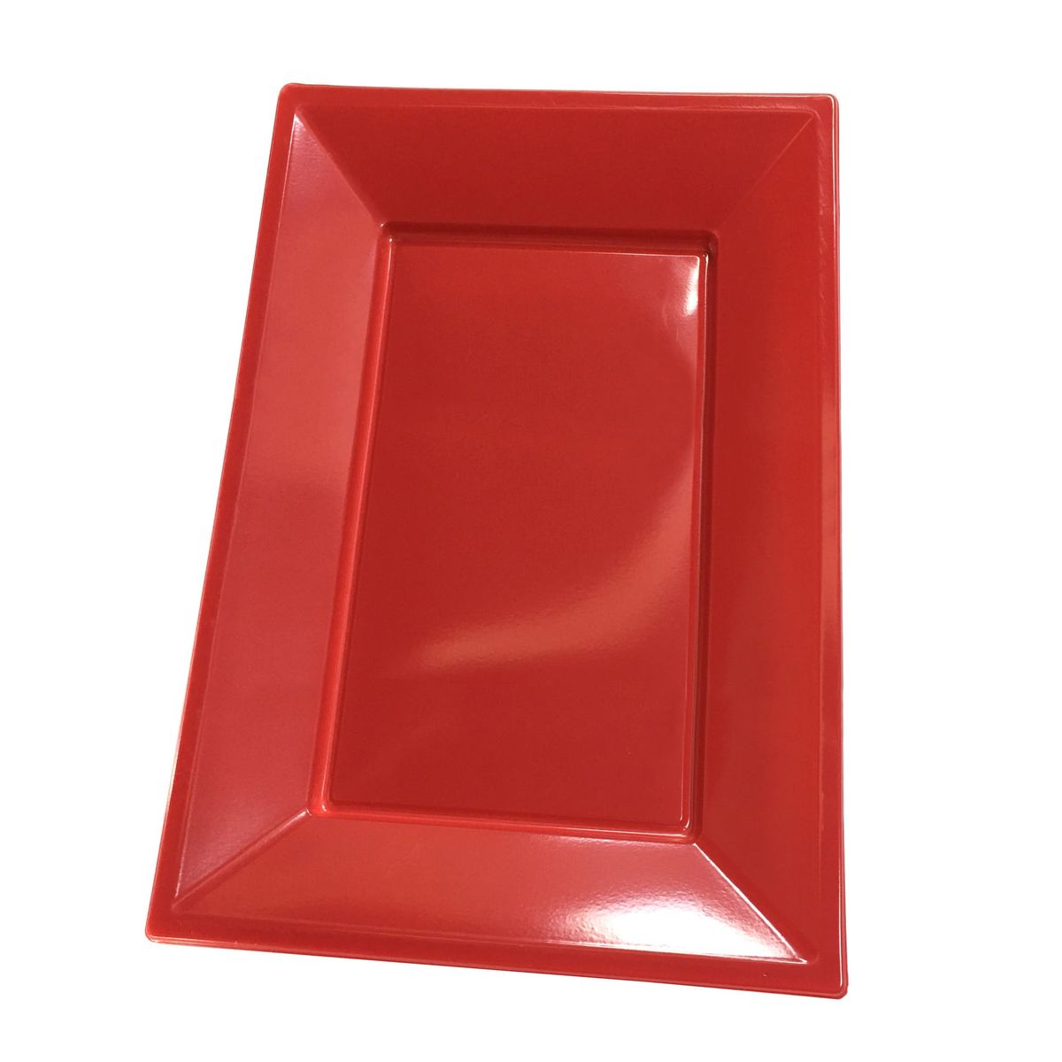 GENERICO - BANDEJA RECTANGULAR GRANDE ROJO X3 UNI