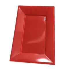 GENERICO - BANDEJA RECTANGULAR GRANDE ROJO X3 UNI