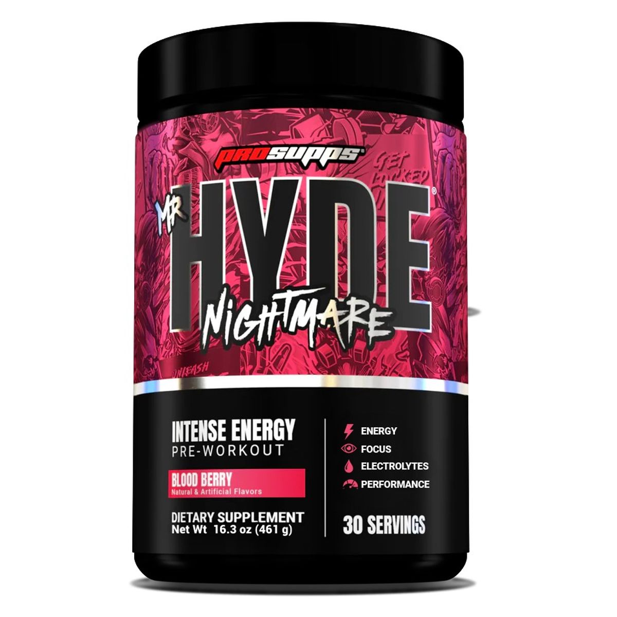 PROSUPPS - PRE ENTRENO HYDE NIGHTMARE Sabor Blood Berry 462 g