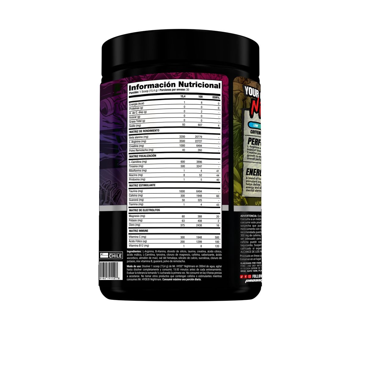 PROSUPPS - PRE ENTRENO HYDE NIGHTMARE Sabor Jawbreaker 462 g
