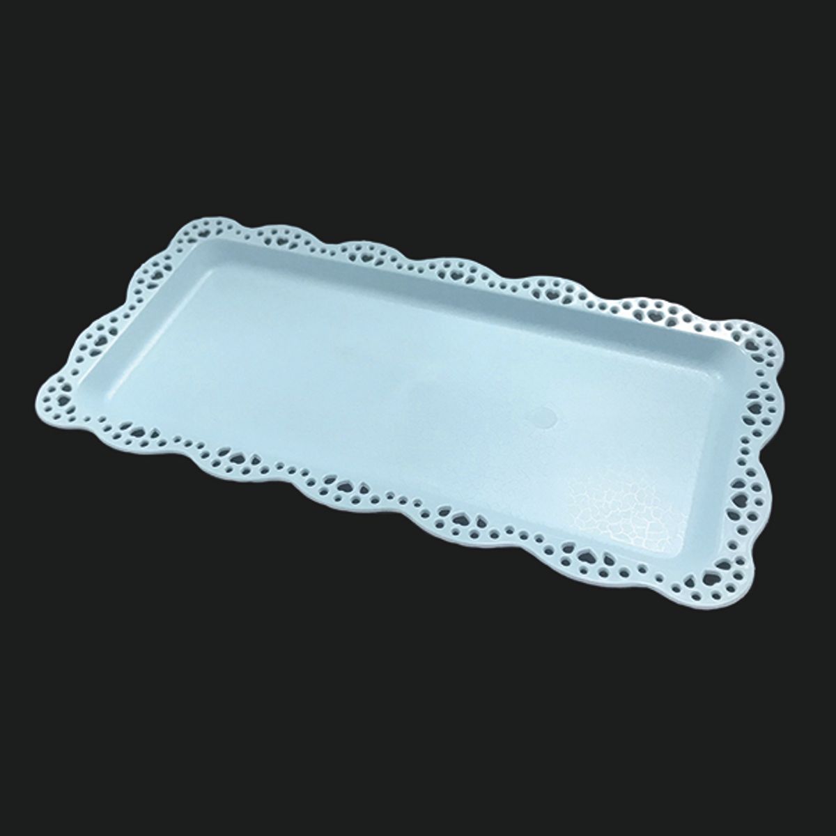 GENERICO - BANDEJA RECTANGULAR PLASTICO 30X15 CM CELESTE X1 UNI