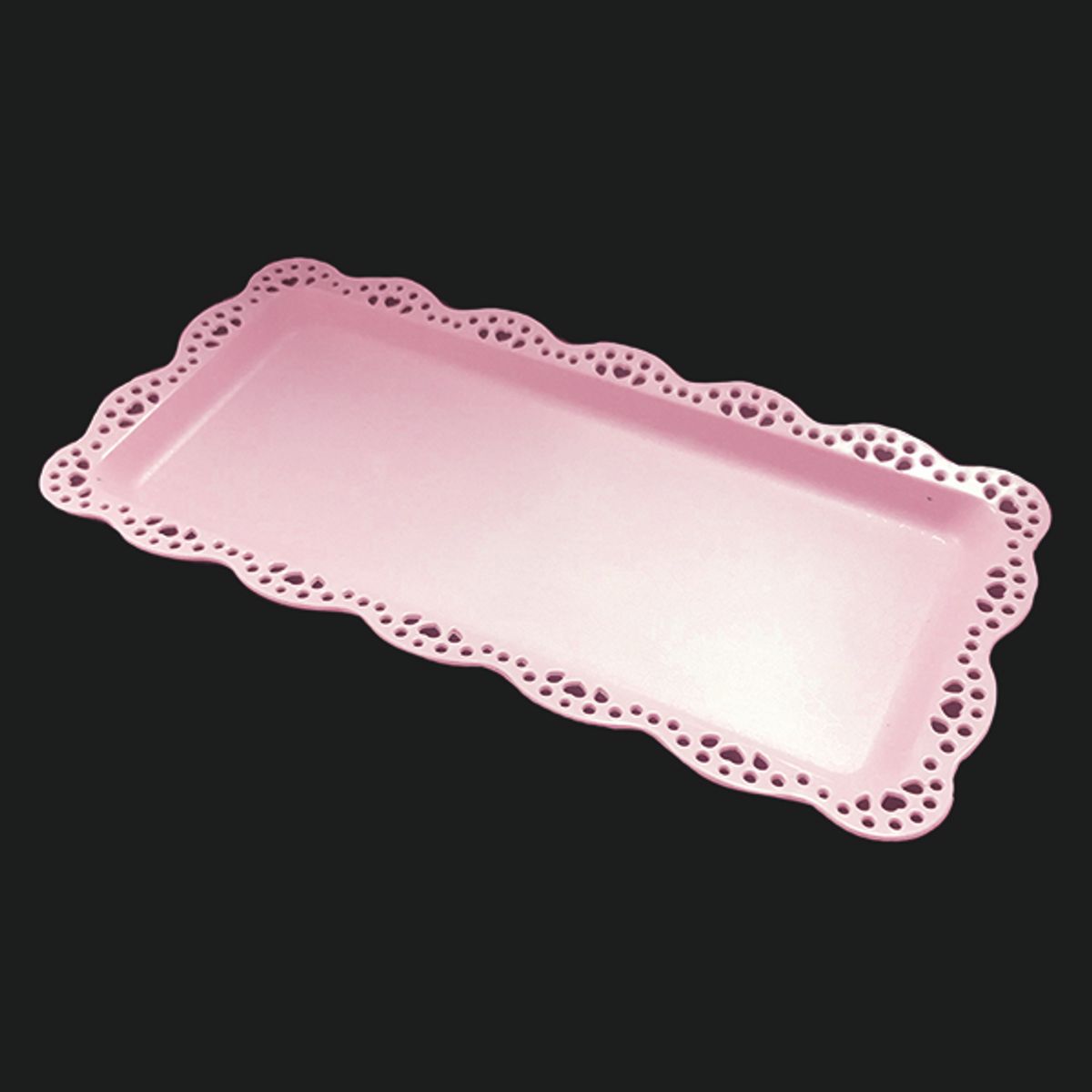 GENERICO - BANDEJA RECTANGULAR PLASTICO 30X15 CM ROSADO X1 UNI