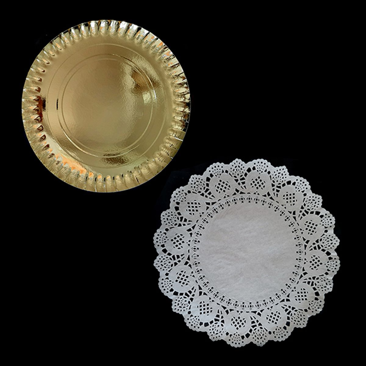 GENERICO - BANDEJA REDONDA BLONDA 30 CM DORADO X1 UNI