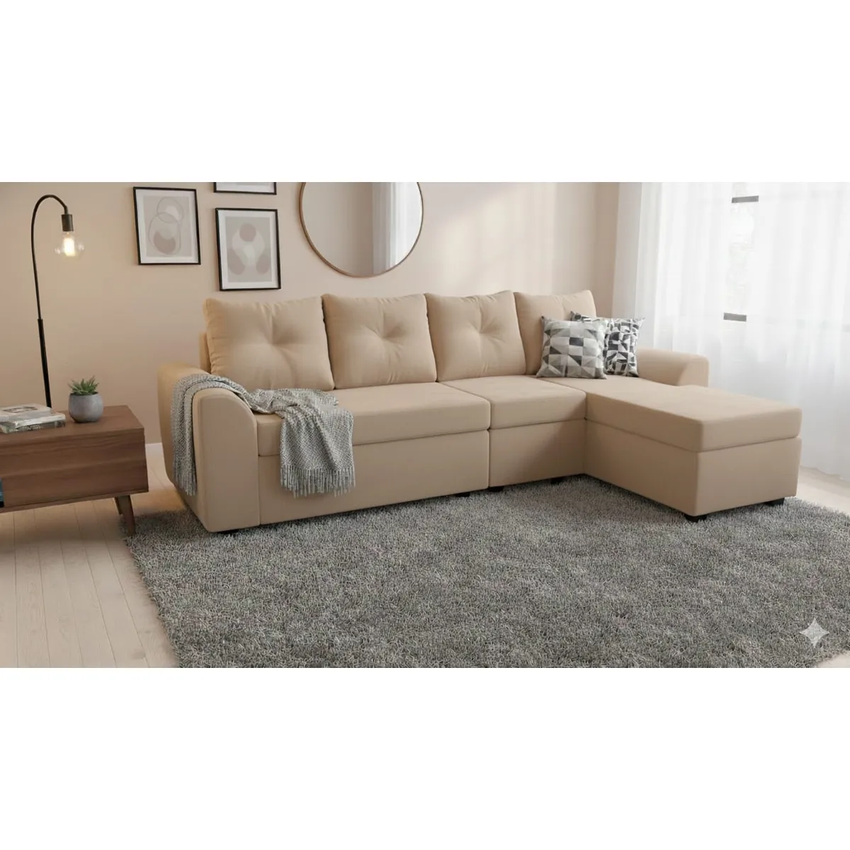 DECO OUTLET - Seccional Modular Bruselas 4.1 en Felpa