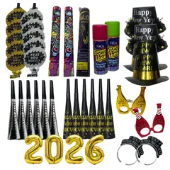 EKOL TACTICA MILITAR - Kit Premium Cotillón Año Nuevo Con Globos 36 Piezas