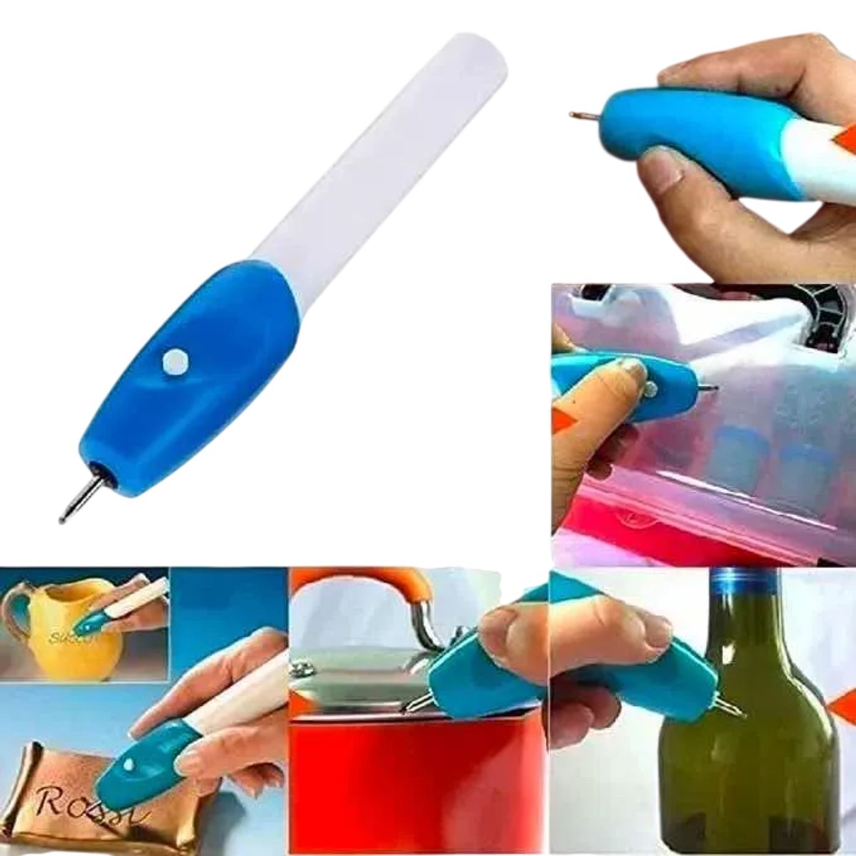 GENERICO - Lápiz Grabador Tallador Metal Plástico Vidrio Madera Cuero