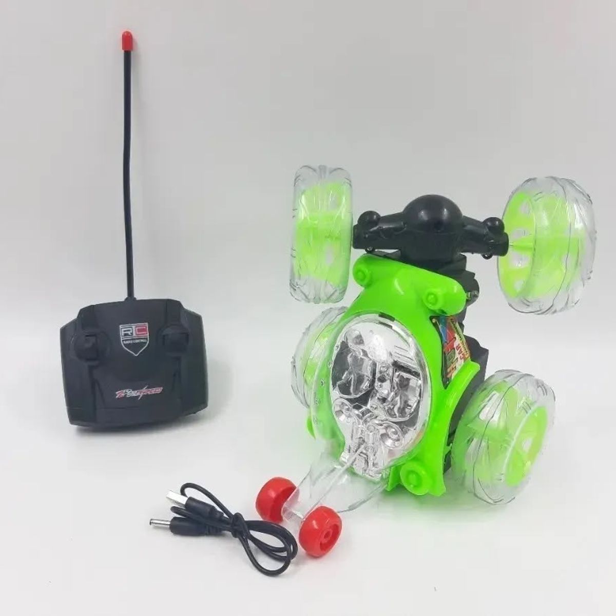 GENERICO - Auto loco con control remoto con luces y sonido 360 acrobacia