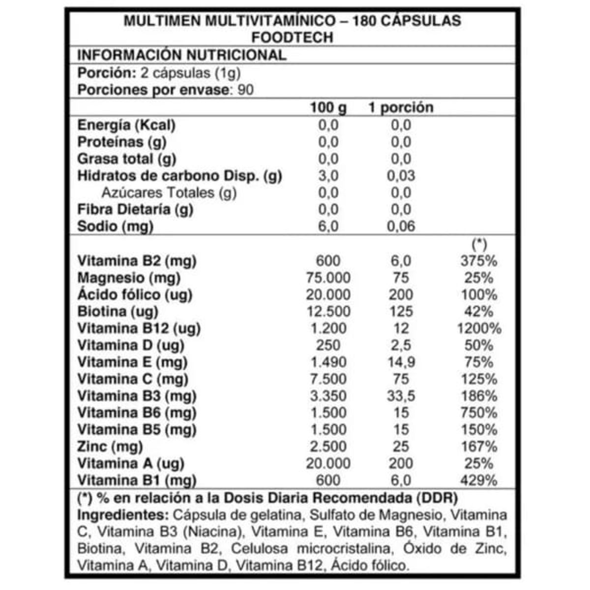 SUPLETECH - Multi Men Multivitamínico 180 caps - Foodtech