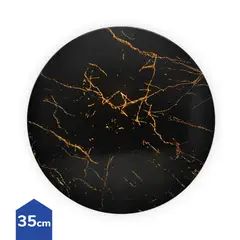 GENERICO - BANDEJA TORTA 35CM MARMOLEADA NEGRO X1UNI