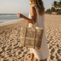 BRIC - Bolso Fibra Natural Calado Moda Playero