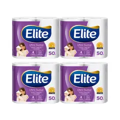 ELITE - Pack 16 Rollos Papel Higiénico 50 mts Doble Hoja Ultra Suave