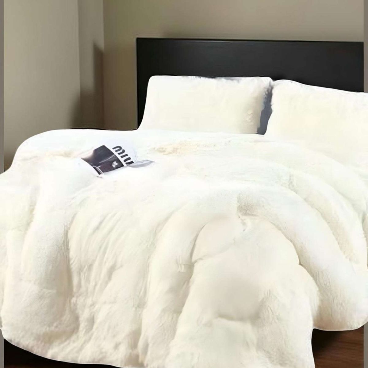 GENERICO - COBERTOR ELEGANTE CHIPORRO UNICOLOR PELUDO DE INVIERNO PLAZA Y MEDIA S60